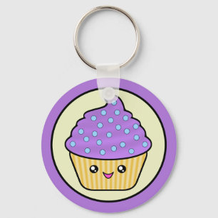 Kawaii Cuppy tårta Keychain Nyckelring