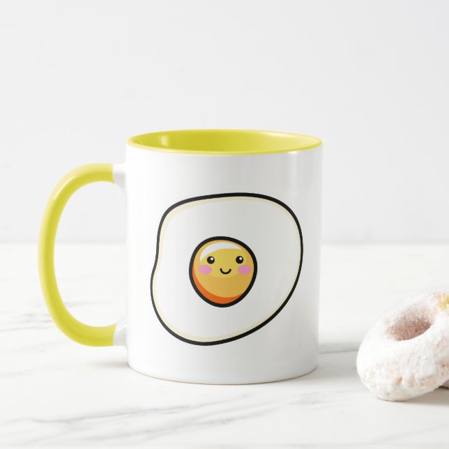 Kawaii Cute ägg mugg (Med munk)