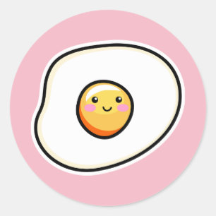 Kawaii Cute-äggklistermärken Runt Klistermärke