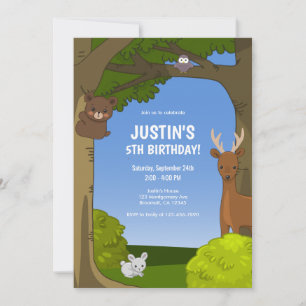 Kawaii Cute Animals Birthday Inbjudningar