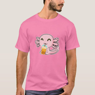 Kawaii Cute Anime Axolotl Boba Tea Bubble Mjölk Te T Shirt