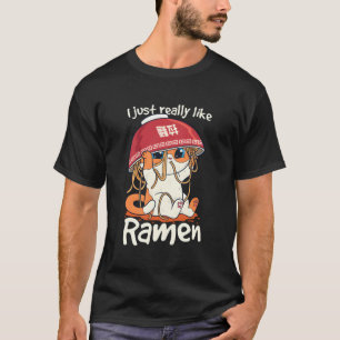 Kawaii Cute Anime Cat Girl Otaku Japansk Ramen No T Shirt