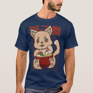 Kawaii Cute Anime Dingo Otaku Japansk Ramen Noodl T Shirt
