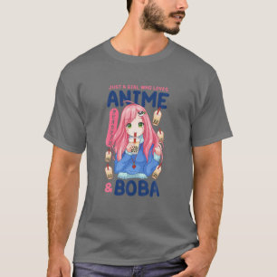 Kawaii Cute Anime Girl Otaku Japansk Boba Tea Gif T Shirt