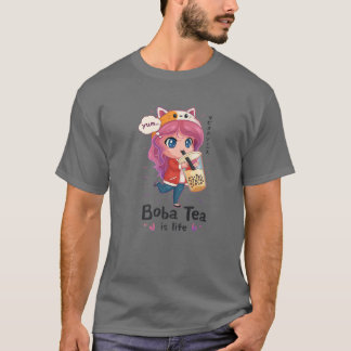 Kawaii Cute Anime Girl Otaku japBoba Tea is T Shirt