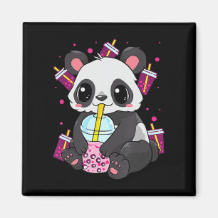 Kawaii Cute Anime Panda Boba Bubble Tea Otaku Mana Magnet