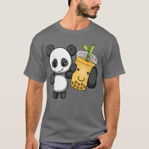 Kawaii Cute Anime Panda Boba Bubble Tea Otaku Mana T Shirt