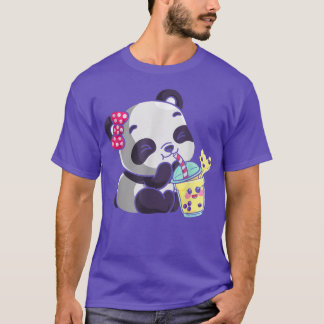 Kawaii Cute Anime Panda Boba Bubble Tea Otaku Mana T Shirt