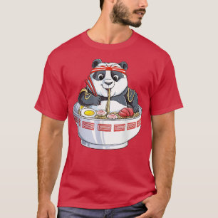 Kawaii Cute Anime Panda Otaku Japansk Ramen Noodl T Shirt