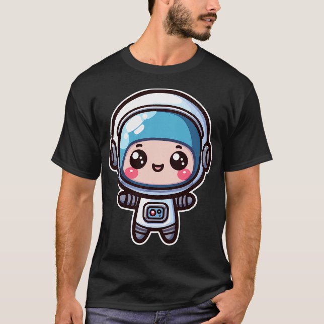 Kawaii Cute Astronaut 4 T Shirt (Framsida)