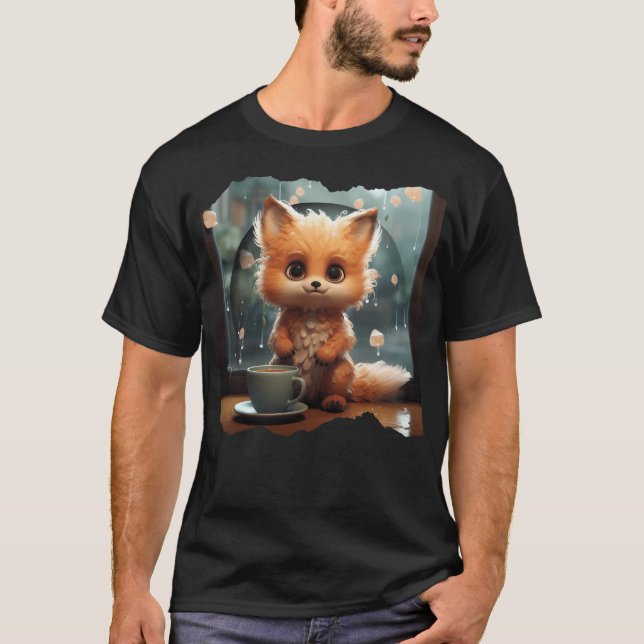 Kawaii Cute Autumn Fox T Shirt (Framsida)