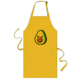 Kawaii Cute Avocado Långt Förkläde