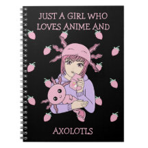 Kawaii Cute Axolotl Strawberry Mjölk Anime