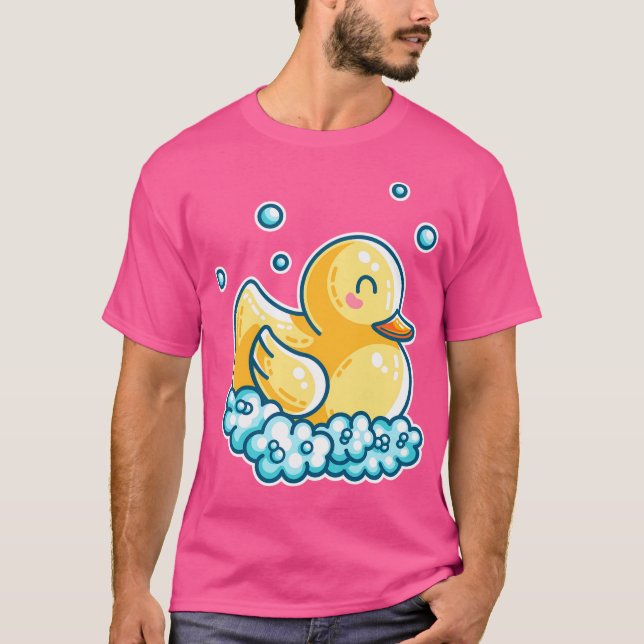 Kawaii Cute Bath Rubber Anka T Shirt (Framsida)