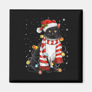 Kawaii Cute Black Santa Tangleed uppe i Julafton L Magnet