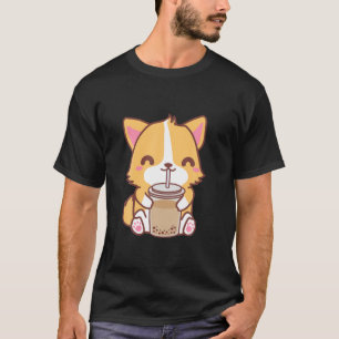 Kawaii Cute Boba Corgi Hund Classic Bubble Pearl M T Shirt