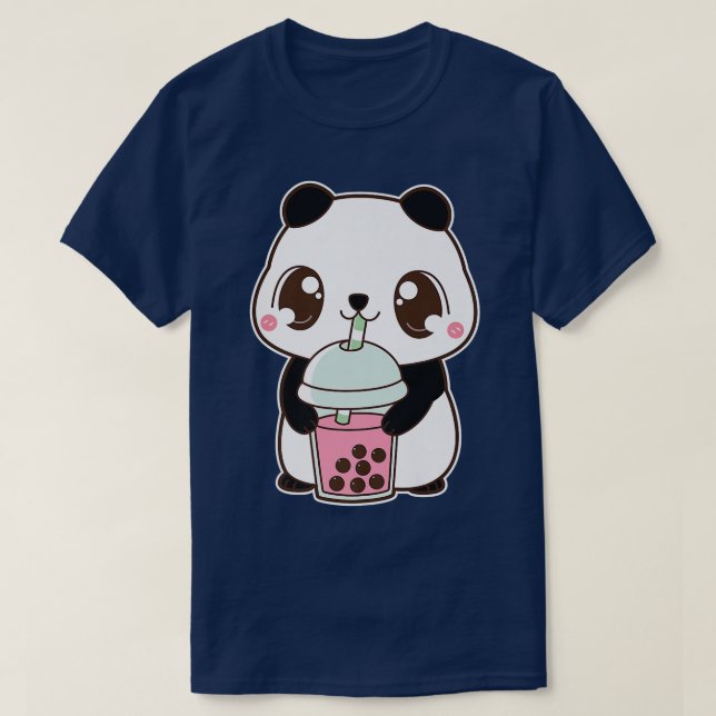 Kawaii Cute Boba Panda Bear Strawberry Bubble Pear T Shirt (Design framsida)