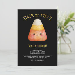 Kawaii Cute Candy corn Kid Halloween fest Inbjudningar