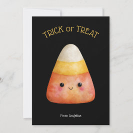 Kawaii Cute Candy corn Kid Halloween-kort Inbjudningar