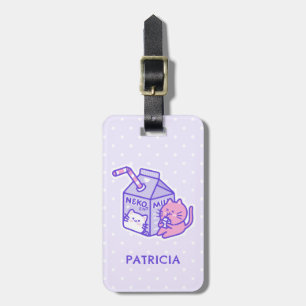 Kawaii Cute Cat med Mjölk Box Tecknad Bagagebricka