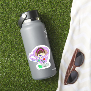 Kawaii Cute Charting Battery Coffee Kopp Girl Klistermärken