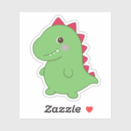 Kawaii Cute Chibi Grönt Dino T-Rex Klistermärken