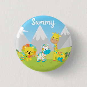 Kawaii Cute Colorful Animal Friends Kids Nursery Knapp
