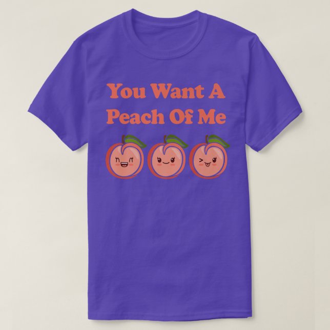 Kawaii Cute du vill ha en persiko med mig. T Shirt (Design framsida)