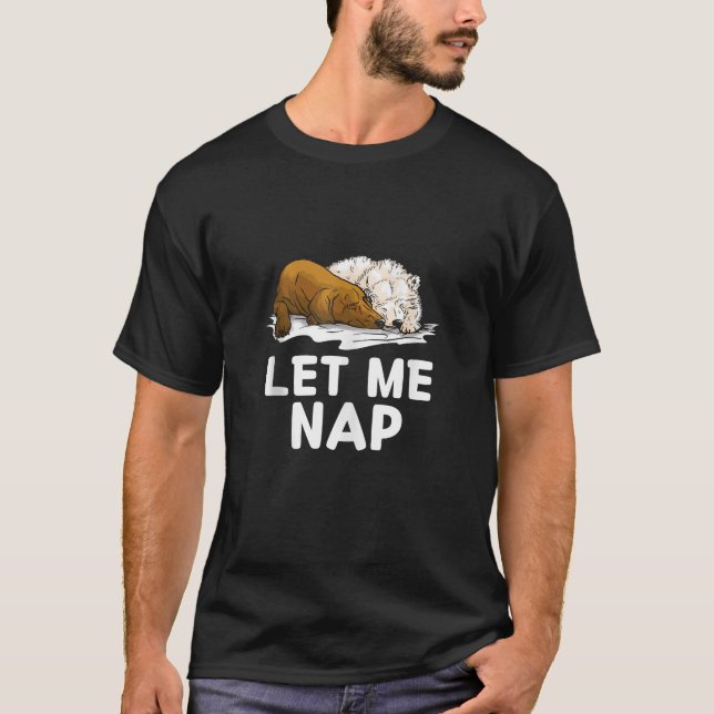 Kawaii Cute Hund med Polar Bear, låt mig hacka iho T Shirt (Framsida)