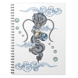 Kawaii Cute Japansk Dragon Mjölk Boba Tea Blue Anteckningsbok
