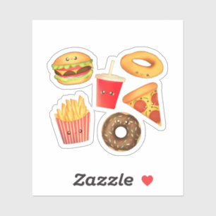 Kawaii Cute Junk Food Klistermärken
