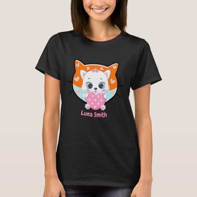 Kawaii Cute Kitten Cat Mamma Gift T Shirt (Framsida)