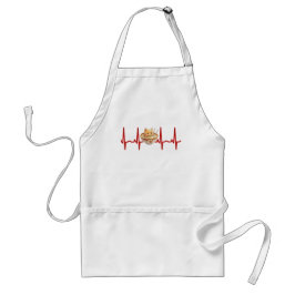 Kawaii Cute Kitten Ramen EKG Heartslag Otaku Anime Förkläde