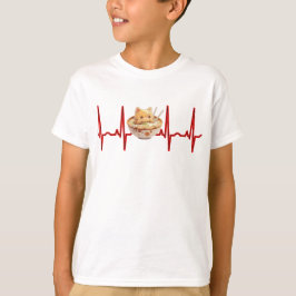 Kawaii Cute Kitten Ramen EKG Heartslag Otaku Anime T Shirt