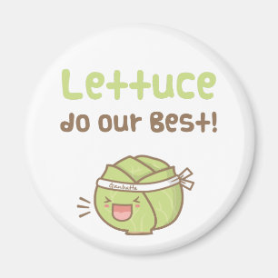 Kawaii Cute Lettuce gör vår bästa matkopp Humor Magnet