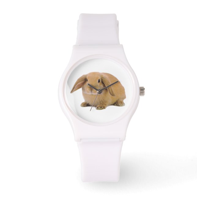 Kawaii Cute Lop Bunny Rabbit Armbandsur (Framsida)