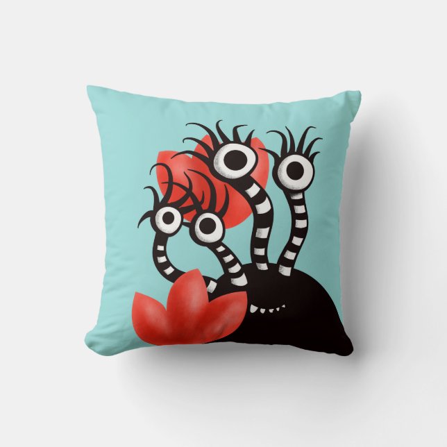 Kawaii Cute Monster Kids Kudde (Framsida)