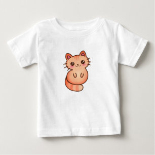 Kawaii Cute Orange Cat Illustration T Shirt