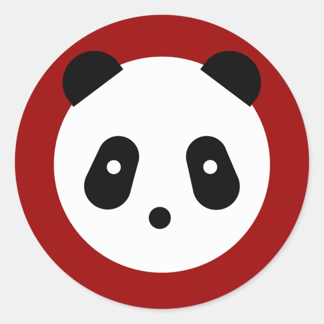 Kawaii ~ Cute Panda Ansikte Runt Klistermärke (Framsida)