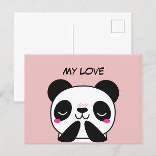 Kawaii Cute Panda-vykort Vykort