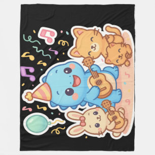 Kawaii Cute Party Collection - Dino & Friends Fleecefilt