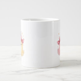 Kawaii Cute Pastel Spöken med Bows Jumbo Mugg