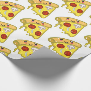 Kawaii Cute Pizza Slice med Pepperoni  Presentpapper