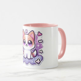 Kawaii Cute Puppy Adsible Hund med Big Ögon Mugg
