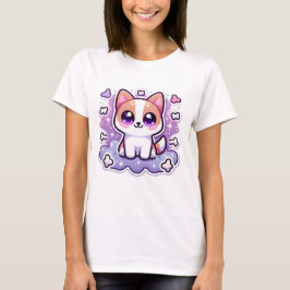 Kawaii Cute Puppy-Hund med stort Ögon T Shirt