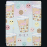 Kawaii Cute Rainbow Bubble Pearl Mjölk Tapioca Tea iPad Skydd<br><div class="desc">Anpassa det här toppen kawaii-bubbelte (pearl mjölk tea) ipad cover med ditt namn! En underbarare presentidé!  Med söta poppbubblor och en viskartad regnbågsbakgrund. c) Lycklig Cat Studio.</div>