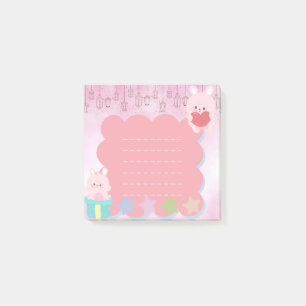 Kawaii Cute Rosa Lila Bear Post-it Block