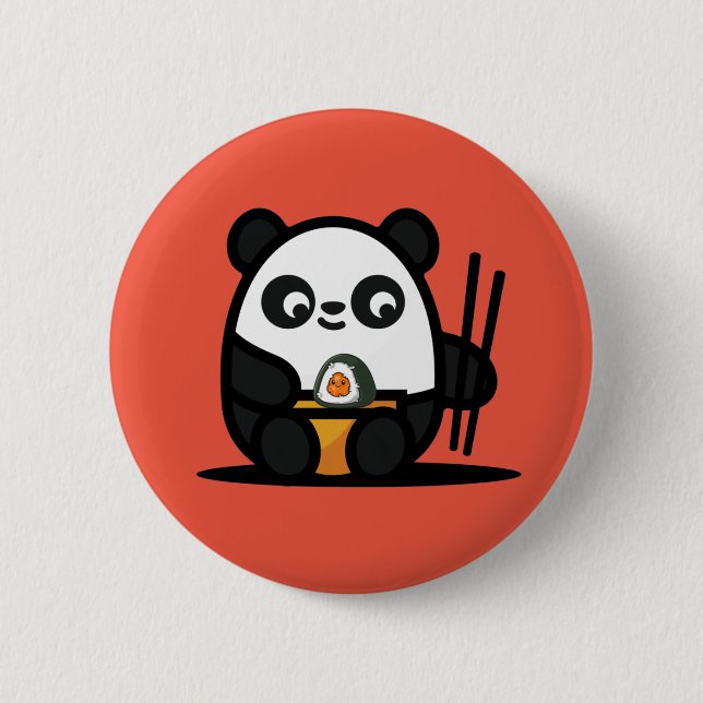 Kawaii Cute Sushi Panda Knapp (Framsida)