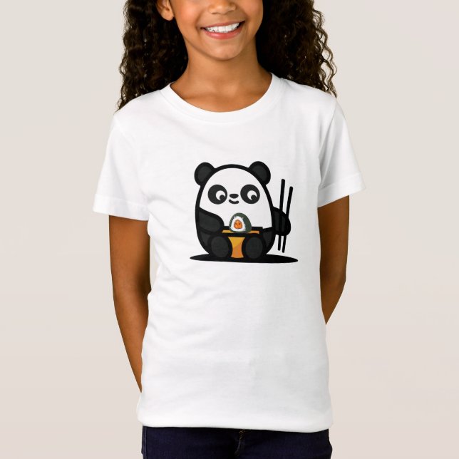 Kawaii Cute Sushi Panda T-Shirt (Framsida)
