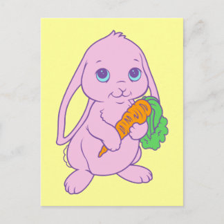 Kawaii Cute Tecknad Bunny Rabbit Carrot Vykort